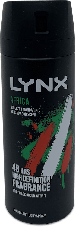Lynx Africa Squeezed Mandarin And Sandalwood Scent Deodorant 150ml