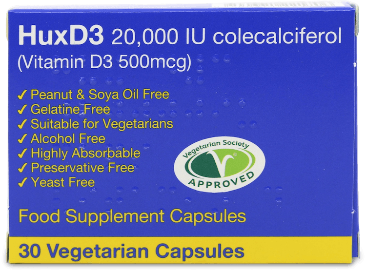 HuxD3 20,000IU 30 Vegetarian Capsules
