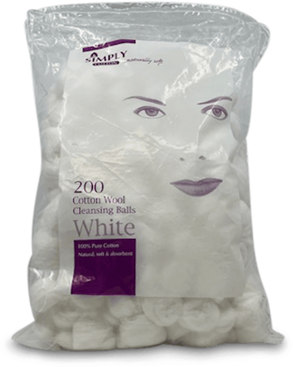 Simply Cotton Cotton Wool Balls White 200 Pack