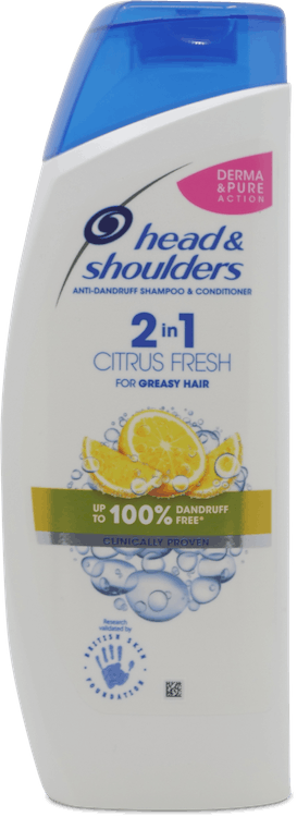 Head & Shoulders Citrus Fresh 2 in 1 Anti-Dandruff Shampoo and Conditioner 450ml