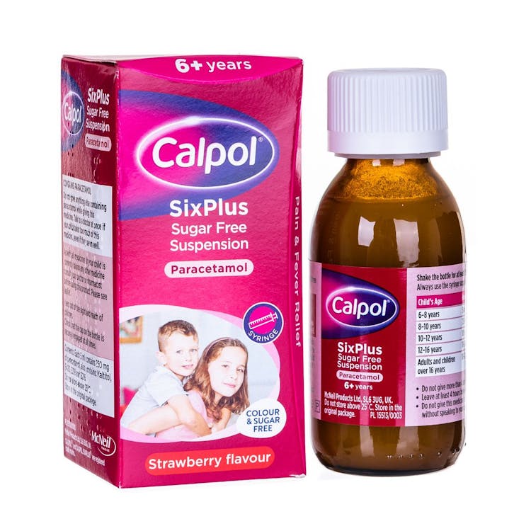 Calpol SixPlus Suspension Sugar Free Colour Free 80ml