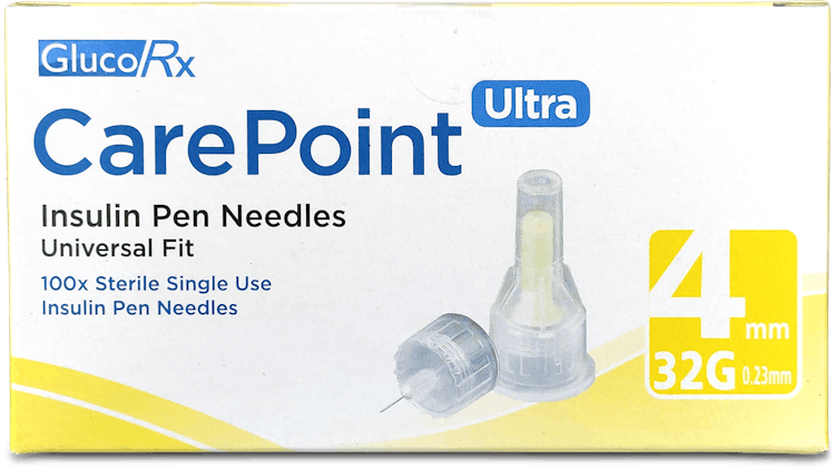 GlucoRx CarePoint 4mm 32g 100 Needles