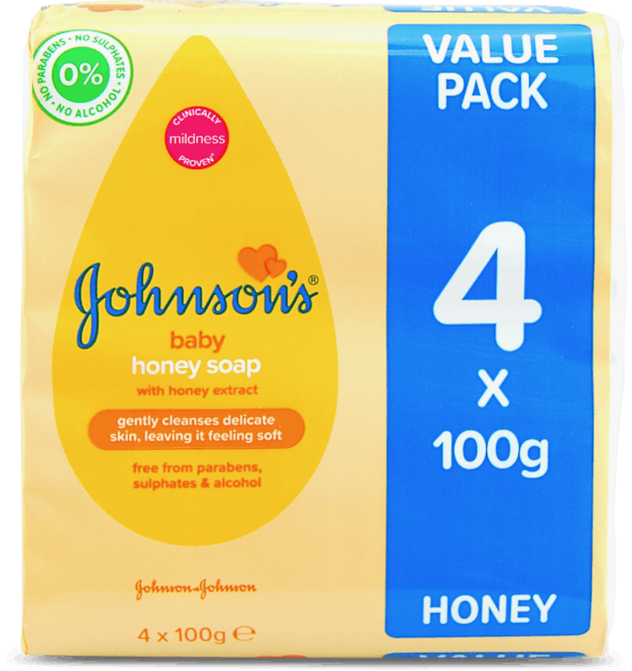 Johnson's Baby Soap with Honey 100g 4 Pack