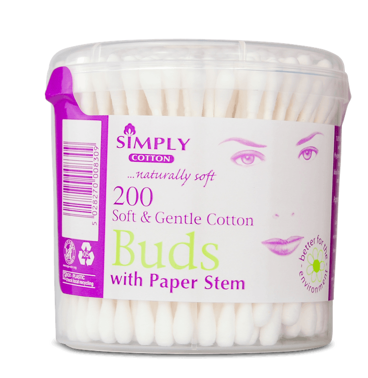 Simply Cotton Buds with Paper Stem 200 Pack