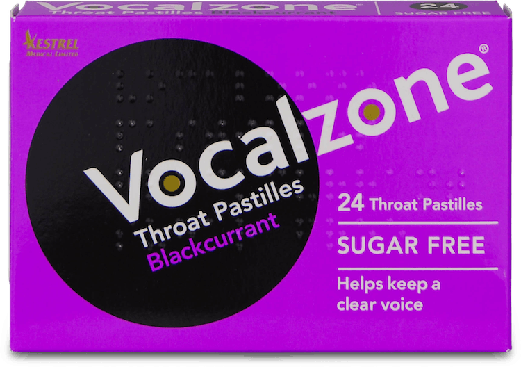 Vocalzone Sugar Free Pastilles Blackcurrant 24 Pack