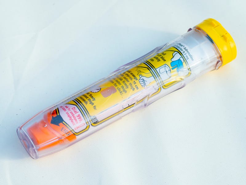 An epipen on a surface