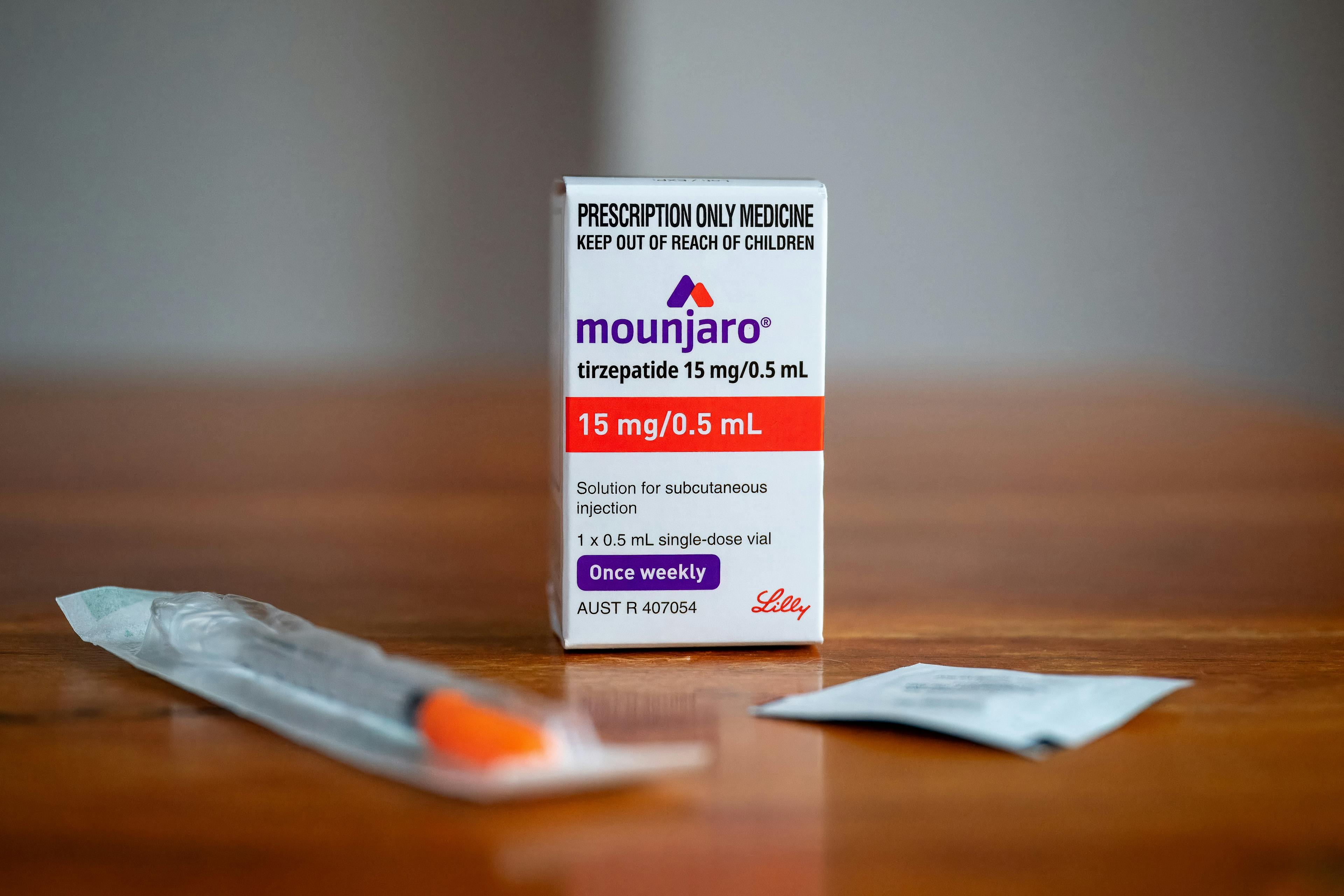 A box of Mounjaro weight loss injections